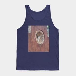 Meditative Corfu Cat: Window View Photography Tank Top